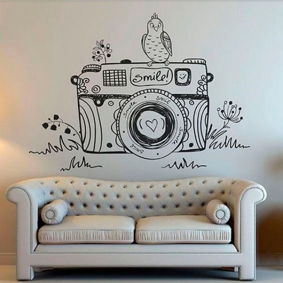 Wall drawing | Wall drawing, Wall drawing ideas, Wall hanging designs