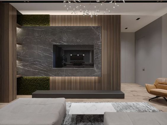 modern contemporary tv feature wall