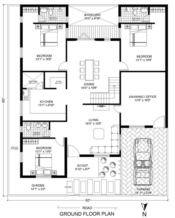20+ Brilliant 3 Bedroom House Plans with Garden, Shop & More