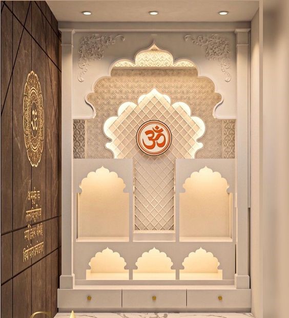 20 Modern Home Temple Designs Ideas with Wood, Door & More