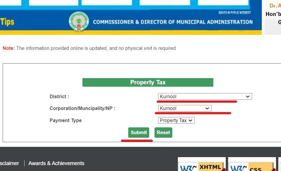 Property Tax Kurnool via Online & Offline Payment Modes